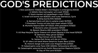 GOD'S PREDICTIONS: Harris plane crash 10/17; Israel nuke Syria 8/26; dirty bomb NYC 9/25