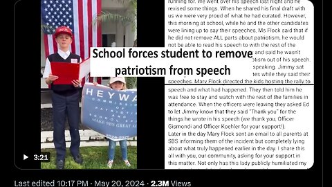 "Catholic" school forces student to remove patriotism from speech