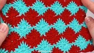 How to crochet colorful wheels stitch for blanket simple tutorial by marifu6a