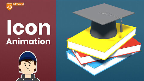 How to model and animate a 3D graduation icon in Blender | 3D Modeling and Animation