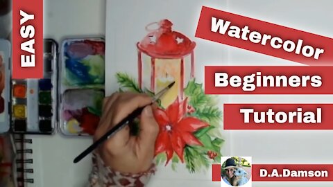 Lantern Watercolor Painting - Tutorial Beginners