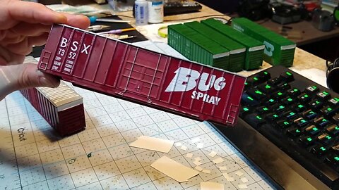 Silver Paint Marker Details on HO scale boxcar