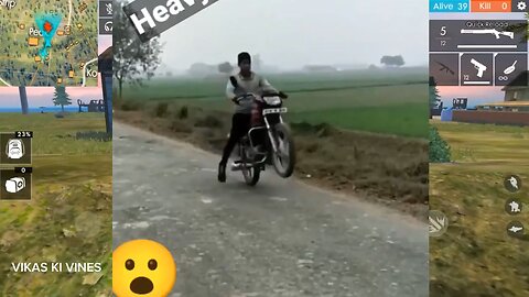 funny man driving a bike on one Tyre