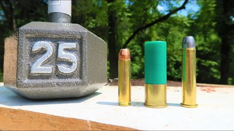 Shooting a Dumbbell - 12 gauge vs 450 bushmaster vs 4570