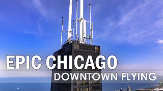 4K Epic Chicago Downtown Drone Flight close to Skyscrapers