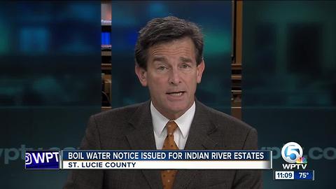 Boil water notice issued for Indian River Estates