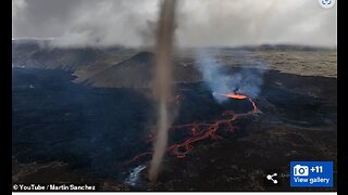 TORNADO COMES OUT OF TOP OF VOLCANO CRATER IN ICELAND - NOT SOMETHING YOU SEE OFTEN