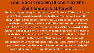 Rev. 8-9. We didn't like Christ's preaching so we hired Satan the man of sin 2 Thess. 2:1-11; Rom. 5:12-21.