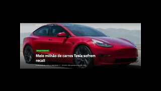 Meio milhão de carros Tesla sofrem recall