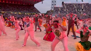 Opening ceremony for the 2022 commonwealth games. Looks a bit satanic no?