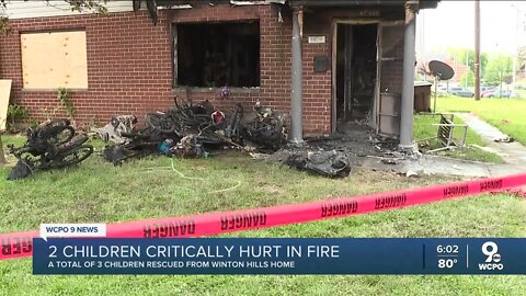 2 children in critical condition after being rescued from burning home