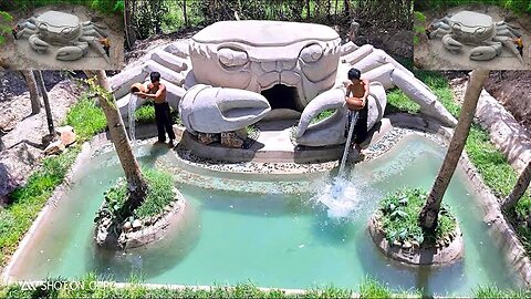 Building The Most Creative Beautiful Crab House & Beautiful Swimming pool