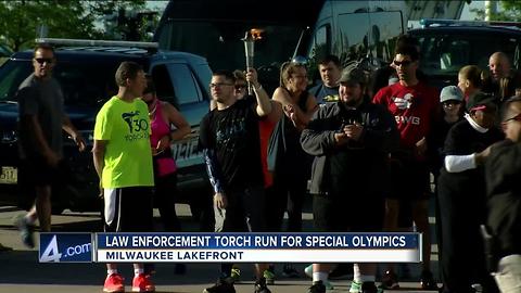 Law enforcment torch run for Special Olympics