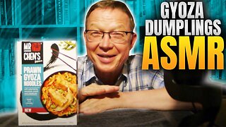 A very Fun Gyoza Mukbang ASMR Video, Eating Mr Chen's Prawn Gyoza Noodles