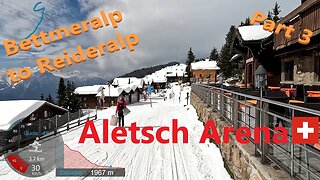 [4K] Skiing Aletsch Arena, Bettmeralp to Reideralp Crossing Part 3, Wallis Switzerland, GoPro HERO11