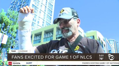 Baseball fans flood downtown San Diego for NLCS Game 1