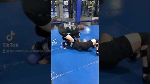 Hard ride to double leg w/ an arm bar finish