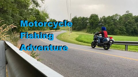 Taking a motorcycle fishing. Creek fishing for panfish on a Honda NT700V