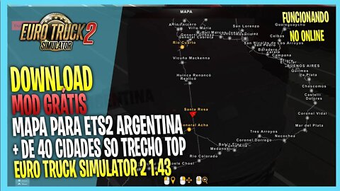 ▶️ETS2 1.43 MAPA GRÁTIS PARA EURO TRUCK SIMULATOR 2 MAPA ARGENTINA - CEIBO