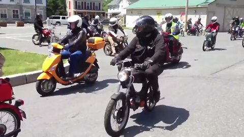 Moped Rally New Hope Pennsylvania 2 stroke club.