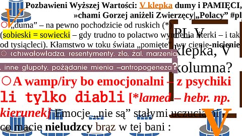 Pozbawieni Wyższej Wartości: V klepka dumy i PAMIĘCI, »chami Gorzej aniżeli Zwierzęcy|„Polacy” #pl