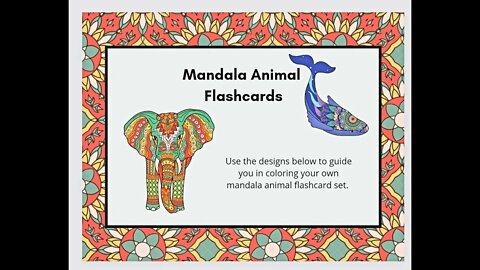 Mandala Coloring Animal Flashards #coloringbooks #coloring #mandalacoloring