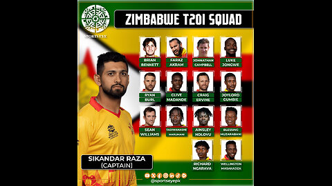 Zimbabwe Cricket Team's ICC T20 World Cup 2024 Squad !