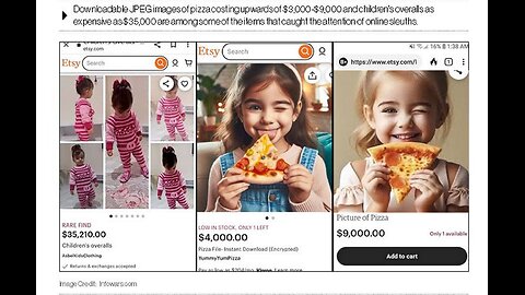 PEDOPHILIA, Nothing To See Here! It's 'Normal' For People To Sell 'Pizza' On Etsy For $4,000!