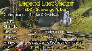 Destiny 2 Legend Lost Sector: EDZ - Scavenger's Den on my Titan 11-5-22