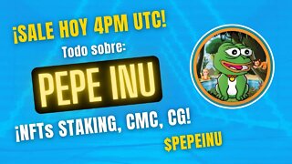 PEPE INU 🤑🤑 400% APY con NFTs ¡¡SALE HOY en Pancakeswap!!