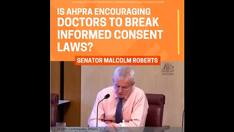 Senator Malcolm Roberts о зависимости врачей в Австралии от рекомендаций правительства.