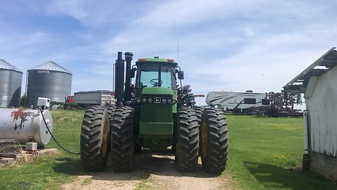 John Deere 8650 with 25 ft disk and rolling basket 4-27-2023