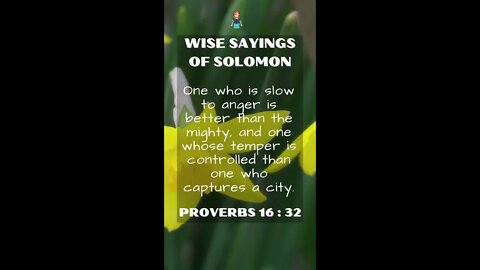 Proverbs 16:32 | NRSV Bible | Wise Sayings of Solomon