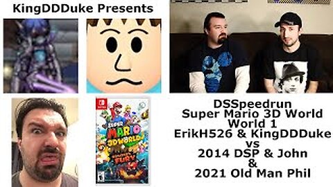 Abridged SM3DW World 1 (DSSpeedrun) ErikH526 & KingDDDuke VS DSP & John (2014) & DSP (2021)#TiHYDPA1