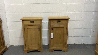 Pair Of Antique Pine Bedside Cupboards (Y2151C) @PinefindersCoUk