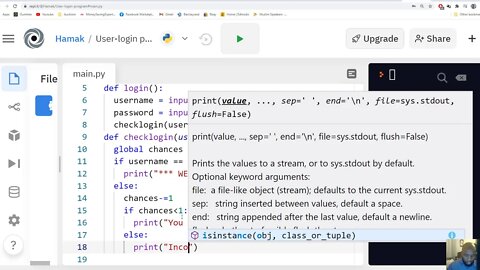 Python 3 chances Login without Loops