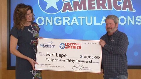 Iowa man claims largest Lotto America jackpot at $40 million