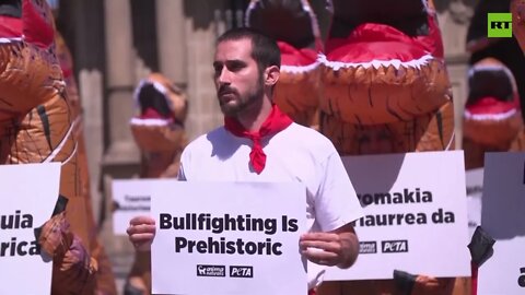 'Bullfighting is prehistoric' | Spanish activist protest against bull run festival