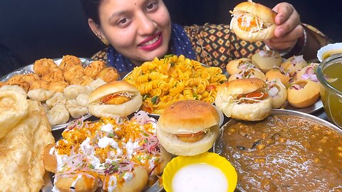 Eating😋😋Chole Bhature,Pasta,Dahi Golgappa,Burger,Steam Momos,Fried Momos ll Foodie Gd ll