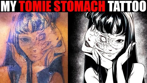 My New FIRE 🔥 JUNJI ITO TOMIE Stomach TATTOO! Tomie is Haunting me NOW!😱