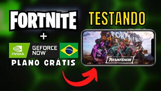 TESTANDO FORTNITE no GEFORCE NOW com o PLANO GRÁTIS - TOUTH CONTROLS e CONTROLE SEM FIO