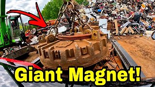 GIANT Magnet Fishing Scrap Yard Recycle!