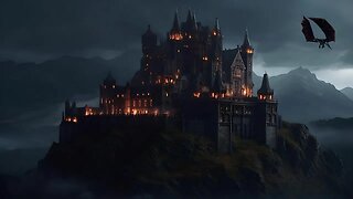 Fantasy Ambience with Medieval Music | Thunder Sounds & Dragons Flying | Dragon Castle