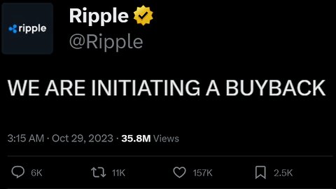 XRP Ripple 285 million BUYBACK CONFIRMED... NOT A DRILL
