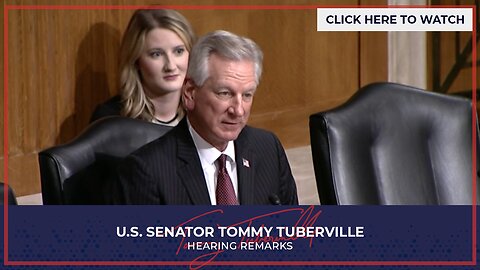 Senator Tuberville Introduces Dr. Isbell of Gadsden, AL, at Senate HELP Committee Hearing