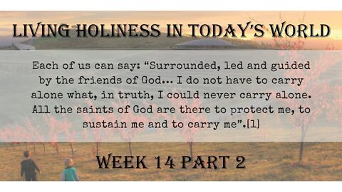Living Holiness in Today's World: Week 14 Part 2
