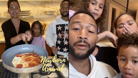 John Legend & Wife Chrissy Teigen Make Pizza For The Kids During Hurriquake! 🍕