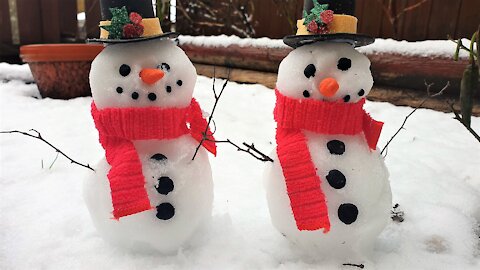 DIY Snowman Decoration - How to make Snowman Hat and Accessories - Snowman Polymer Clay DIY