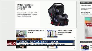 Britax recalls infant car seats over chest clip issue