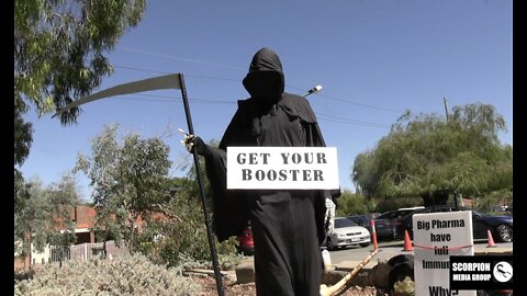 GRIM REAPER SAYS GET YOUR BOOSTER IN WESTERN AUSTRALIA